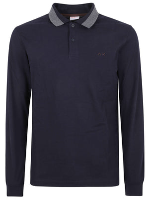 POLO UOMO BIG STRIPE - SUN68 A46104 07 NAVY BLUE SUN68