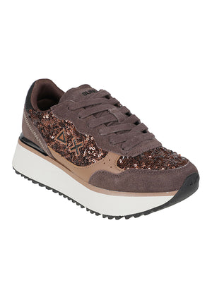 SNEAKERS DONNA BIG ALLY SEQUIN - SUN68 BZ46219 08 Marrone SUN68