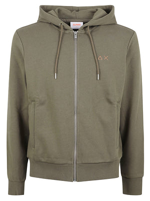 FELPA UOMO CON CAPPUCCIO BASIC - SUN68 F46102 74 MILITARE SCURO SUN68