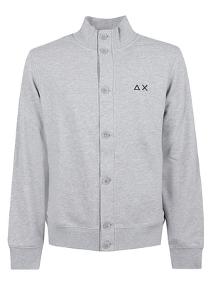 CARDIGAN IN FELPA UOMO BASIC - SUN68 <BR/> F46105 06 Grigio chiaro SUN68