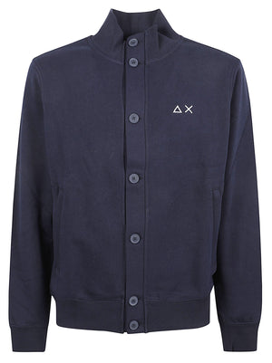 CARDIGAN IN FELPA UOMO BASIC - SUN68<BR/> F46105 07 NAVY BLUE SUN68