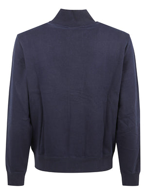 CARDIGAN IN FELPA UOMO BASIC - SUN68<BR/> F46105 07 NAVY BLUE SUN68