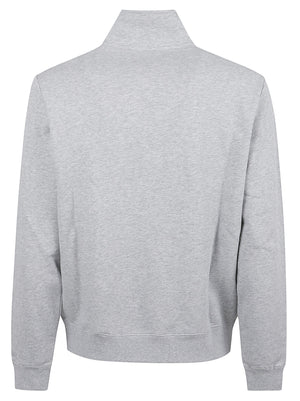 FELPA UOMO MEZZA ZIP BASIC - SUN68<BR/> F46107 06 Grigio chiaro SUN68