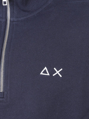 FELPA UOMO MEZZA ZIP BASIC - SUN68 F46107 07 NAVY BLUE SUN68