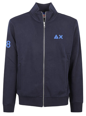 FELPA UOMO TRACKZIP FLUO - SUN68 F46129 07 NAVY BLUE SUN68