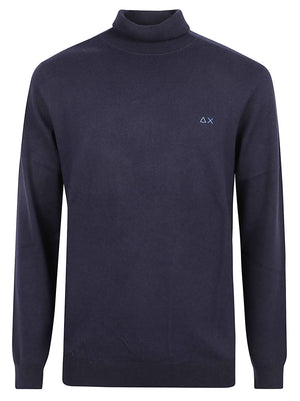 MAGLIONE UOMO A COLLO ALTO BASIC - SUN68 K46102 07 NAVY BLUE SUN68