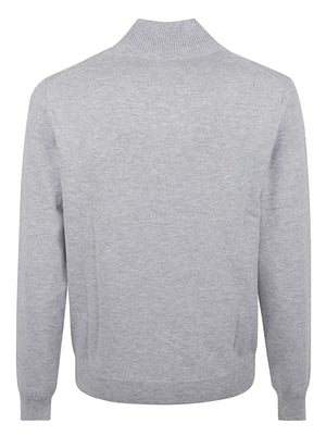 MAGLIONE UOMO MEZZA ZIP BASIC - SUN68<BR/> K46103 06 Grigio chiaro SUN68