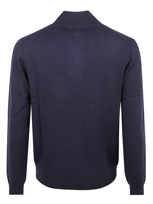 MAGLIONE UOMO MEZZA ZIP BASIC - SUN68 K46103 07 NAVY BLUE SUN68