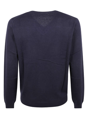 MAGLIONE UOMO A SCOLLO V BASIC - SUN68 K46104 07 NAVY BLUE SUN68