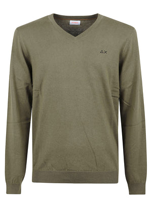 MAGLIOE UOMO SCOLLO A V BASIC - SUN68 K46104 74 MILITARE SCURO SUN68