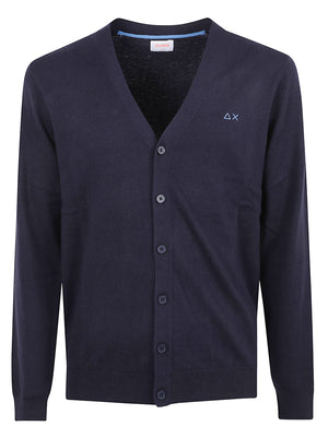 CARDIGAN UOMO BASIC - SUN68<BR/> K46106 07 NAVY BLUE SUN68