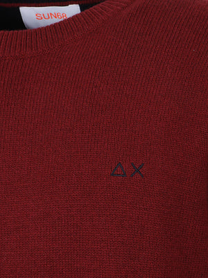 MAGLIONE GIROCOLLO UOMO WARM WOOL - SUN68 K46112 35 BORDEAUX SUN68
