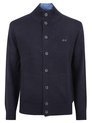 CARDIGAN UOMO BUTTONS WARM WOOL - SUN68 K46113 07 NAVY BLUE SUN68