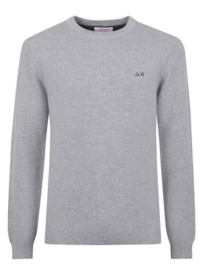 MAGLIONE GIROCOLLO UOMO RICE KNITWAY - SUN68 <BR/> K46134 06 Grigio chiaro SUN68