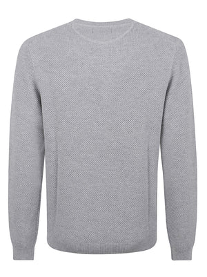 MAGLIONE GIROCOLLO UOMO RICE KNITWAY - SUN68 <BR/> K46134 06 Grigio chiaro SUN68