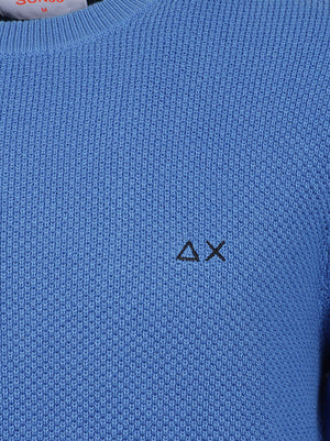 MAGLIONE GIROCOLLO UOMO RICE KNITWAY - SUN68<BR/> K46134 12 BLUE SUN68