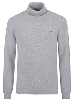 MAGLIONE UOMO A COLLO ALTO RICE KNITWAY - SUN68 K46135 06 Grigio chiaro SUN68
