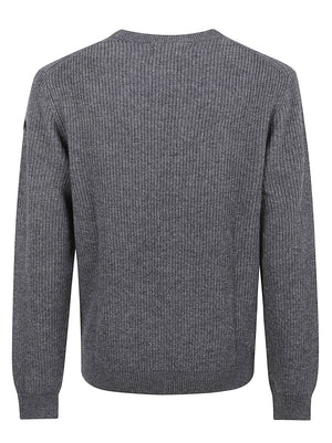 MAGLIONE GIROCOLLO UOMO ENGLISH RIB - SUN68 K46142 47 Grigio scuro SUN68
