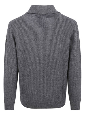 MAGLIONE UOMO MEZZA ZIP ENGLISH RIB - SUN68 K46147 47 Grigio scuro SUN68