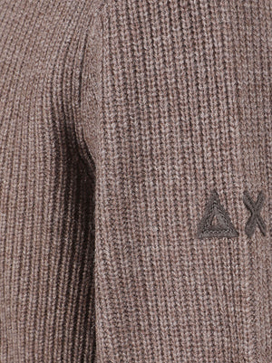 MAGLIONE UOMO MEZZA ZIP ENGLISH RIB - SUN68 <BR/> K46147 66 Tortora SUN68