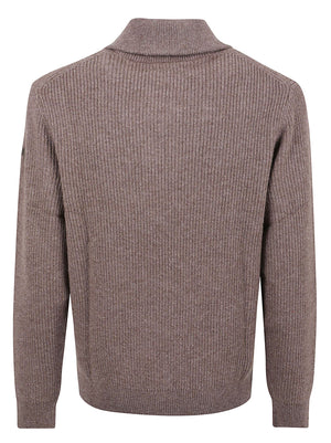 MAGLIONE UOMO MEZZA ZIP ENGLISH RIB - SUN68 <BR/> K46147 66 Tortora SUN68