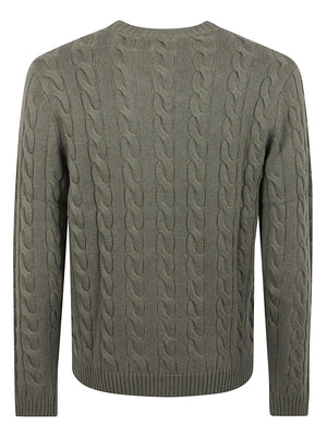 MAGLIONE GIROCOLLO UOMO CABLE KNIT - SUN68 K46150 74 MILITARE SCURO SUN68