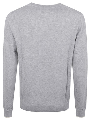 MAGLIONE GIROCOLLO UOMO DOUBLE RIB - SUN68 K46159 06 Grigio chiaro SUN68