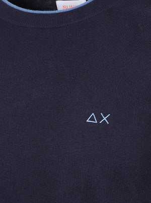 MAGLIONE GIROCOLLO UOMO DOUBLE RIB - SUN68 K46159 07 NAVY BLUE SUN68