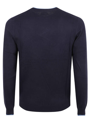 MAGLIONE GIROCOLLO UOMO DOUBLE RIB - SUN68 K46159 07 NAVY BLUE SUN68