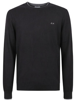 MAGLIONE GIROCOLLO UOMO DOUBLE RIB - SUN68<BR/> K46159 11 Nero SUN68