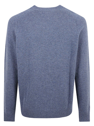 MAGLIONE GIROCOLLO UOMO LAMBSWOOL CREW NECK - TOMMY HILFIGER MW0MW36535 D10 ARGEAN SEA HEATHER TOMMY 1 LINEA