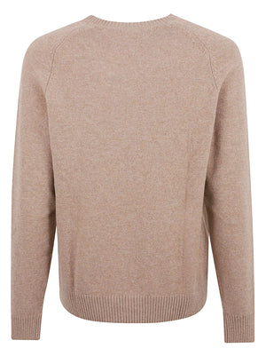 MAGLIONE GIROCOLLO UOMO LAMBSWOOL CREW NECK - TOMMY HILFIGER MW0MW36535 RFG SAFARI CANVAS HEATHER TOMMY 1 LINEA