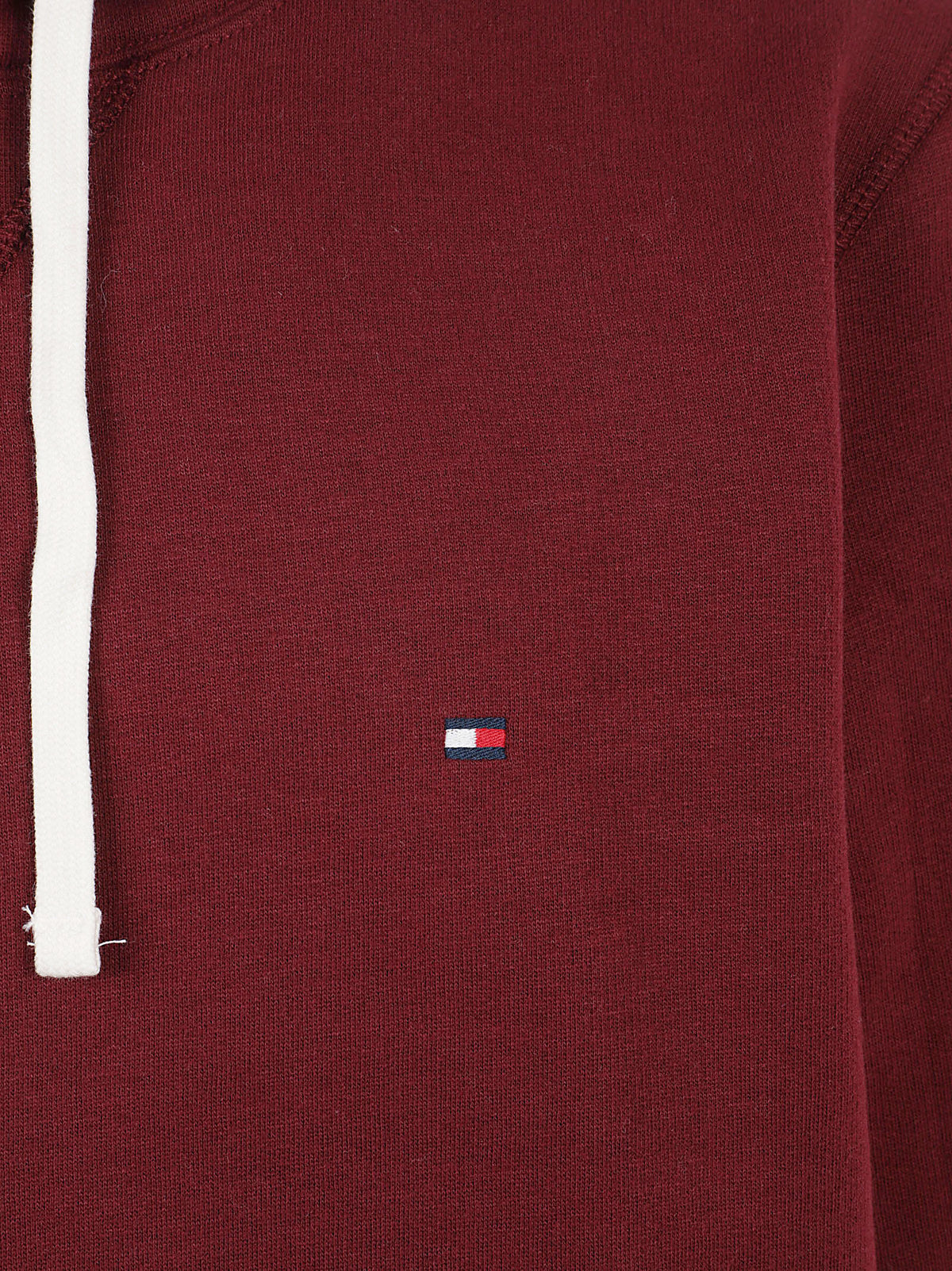 FELPA UOMO CON CAPPUCCIO ESS SEASONAL FLEECE HOODY - TOMMY HILFIGER<BR/> MW0MW39997 VLP BURGUNDY TOMMY 1 LINEA