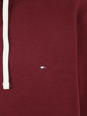 FELPA UOMO CON CAPPUCCIO ESS SEASONAL FLEECE HOODY - TOMMY HILFIGER<BR/> MW0MW39997 VLP BURGUNDY TOMMY 1 LINEA
