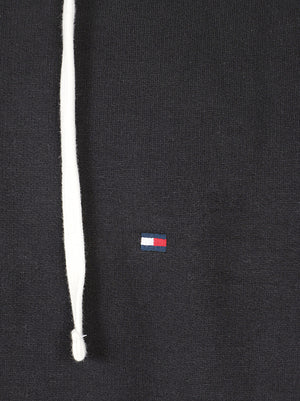 FELPA UOMO CON CAPPUCCIO ESSENTIAL FLEECE HOODED REG ZT - TOMMY HILFIGER <BR/> MW0MW44931 BDS Black TOMMY 1 LINEA
