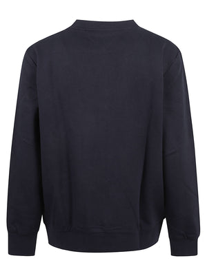 FELPA UOMO GIROCOLLO HILFIGER 1985 REF TERRY CREW - TOMMY HILFIGER<BR/> MW0MW44938 DW5 NAVY BLUE TOMMY 1 LINEA