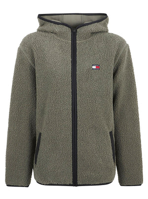 GIACCA UOMO CON CAPPUCCIO REG BADGE TEDDY ZIP - TOMMY JEANS<BR/> DM0DM19224 M04 ROCKY MOUNTAIN TOMMY HILFIGER