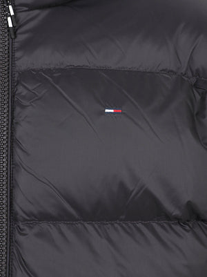 GIACCA UOMO CON CAPPUCCIO ESSENTIAL DOWN JACKET - TOMMY JEANS<BR/> DM0DM19786 BDS Black TOMMY HILFIGER