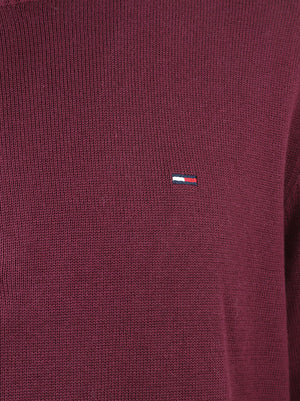 MAGLIONE UOMO SLIM ESS LIGHT 1/4 ZIP - TOMMY JEANS DM0DM21654 V11 CALYPSO BERRY TOMMY HILFIGER