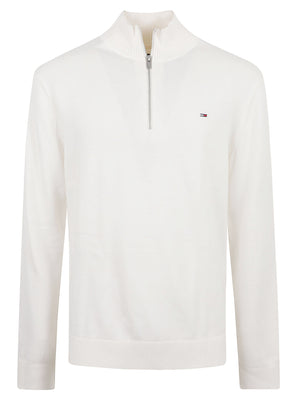MAGLIONE UOMO SLIM ESS LIGHT 1/4 ZIP - TOMMY JEANS <BR/> DM0DM21654 YBH OFF WHITE TOMMY HILFIGER
