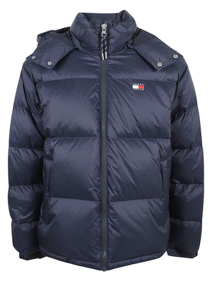 GIACCA UOMO CON CAPPUCCIO ALASKA - TOMMY JEANS DM0DM22036 C1G DARK BLUE TOMMY HILFIGER