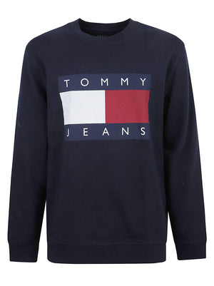 FELPA UOMO GIROCOLLO REG BIG FLAG - TOMMY JEANS<BR/> DM0DM22643 0GY DARK BLUE TOMMY HILFIGER