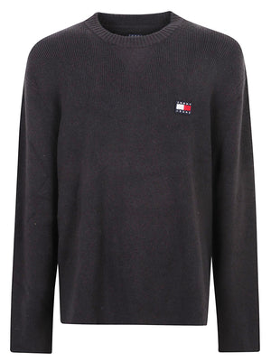 MAGLIONE UOMO GIROCOLLO REG WOOL MIX - TOMMY JEANS<BR/> DM0DM23572 BDS Black TOMMY HILFIGER