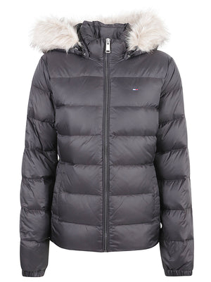 GIACCA DONNA CON CAPPUCCIO TJW BASIC HOODED DOWN JACKET EXT - TOMMY JEANS DW0DW18312 BDS Black TOMMY HILFIGER