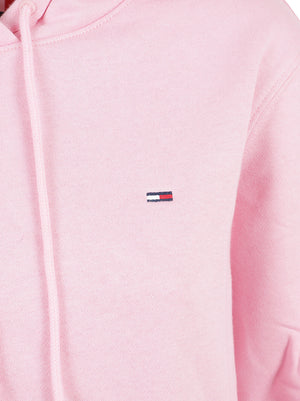 FELPA DONNA CON CAPPUCCIO TJW REG S FLAG - TOMMY JEANS<BR/> DW0DW19958 TPF PINK SUGAR TOMMY HILFIGER