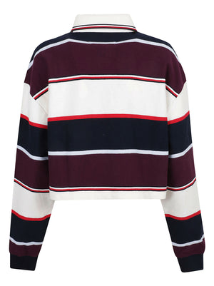 POLO DONNA TJW CRP STRIPE RUBGY - TOMMY JEANS<BR/> DW0DW23298 C1G DARK BLUE-STRIPE TOMMY HILFIGER
