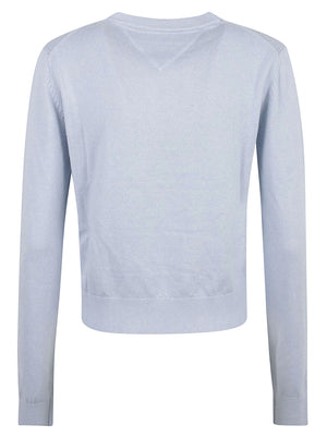 MAGLIONE GIROCOLLO TJW ESSENTIAL LOGO - TOMMY JEANS DW0DW23356 C1N SHEER BLUE TOMMY HILFIGER