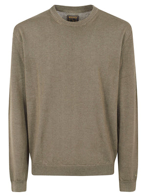 MAGLIONE UOMO GIROCOLLO LAMBSWOOL CREWNECK - WOOLRICH<BR/> CFWOKN2091MRUF5111 614 Dark Green WOOLRICH