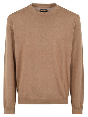 MAGLIONE UOMO GIROCOLLO LAMBSWOOL CREWNECK - WOOLRICH CFWOKN2091MRUF5111 7446 BISON WOOLRICH