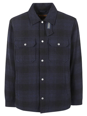 GIACCA A CAMICIA UOMO WOOL ALASKAN CHECK- WOOLRICH CFWOOS2018MBUT3046 3983 BLUE HUNTING WOOLRICH